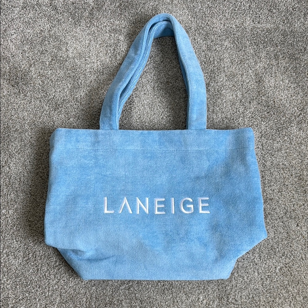 NWOT Laneige Blue Terry Tote Bag